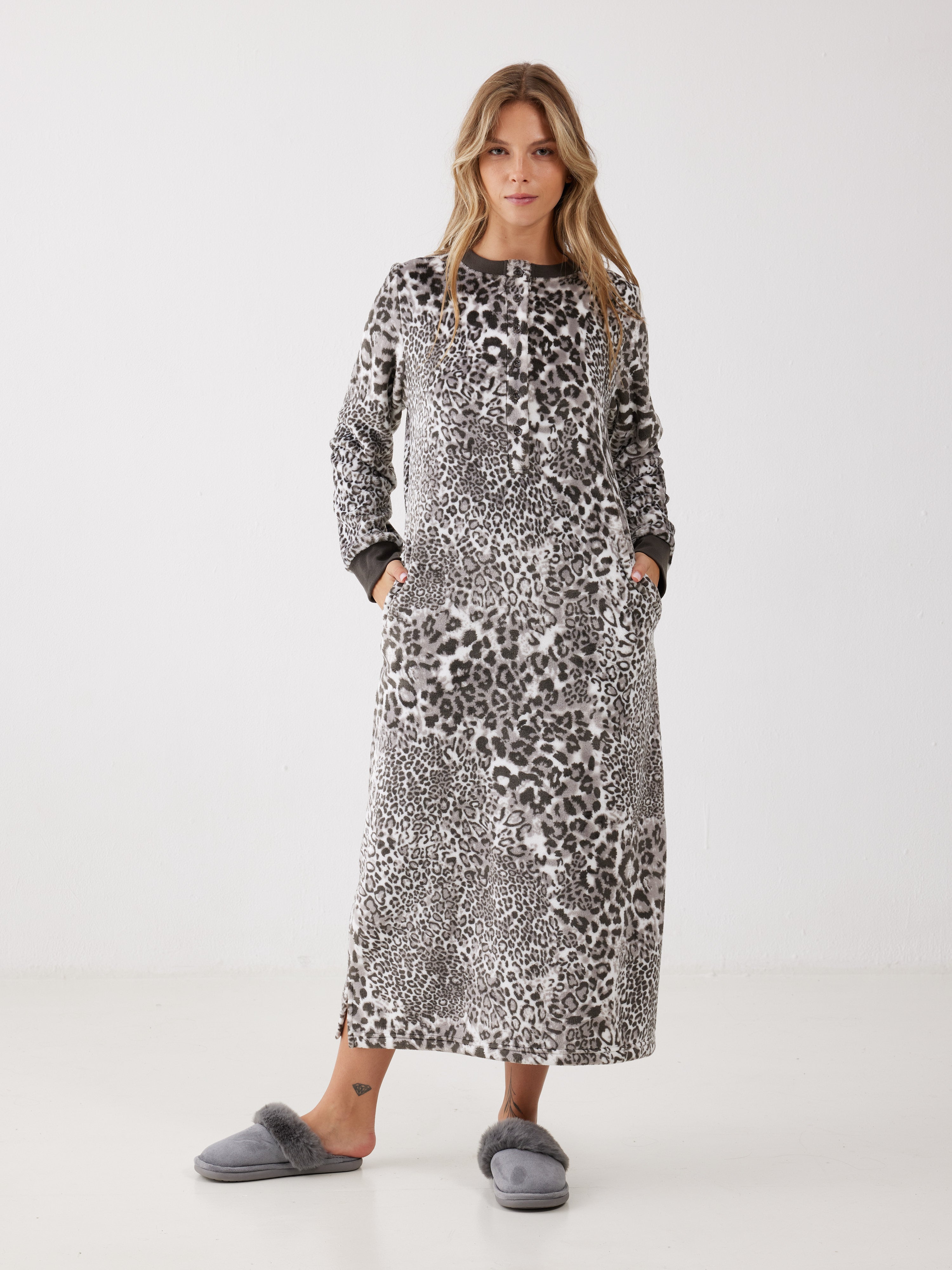 כותונת מנומרת פלאפי - אפור