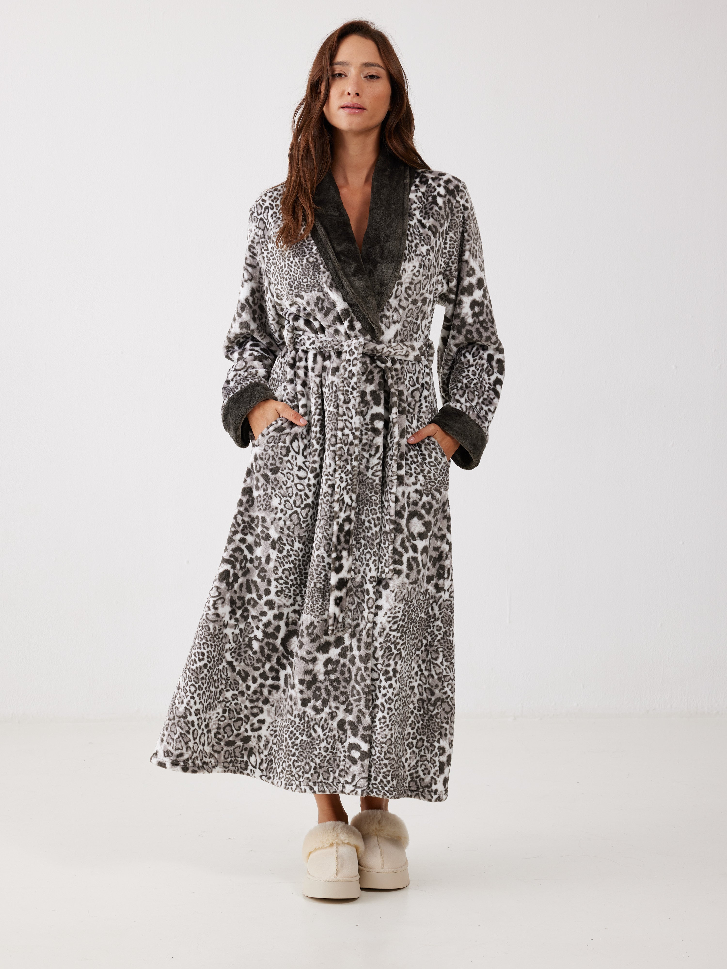 חלוק מנומר פלאפי - אפור