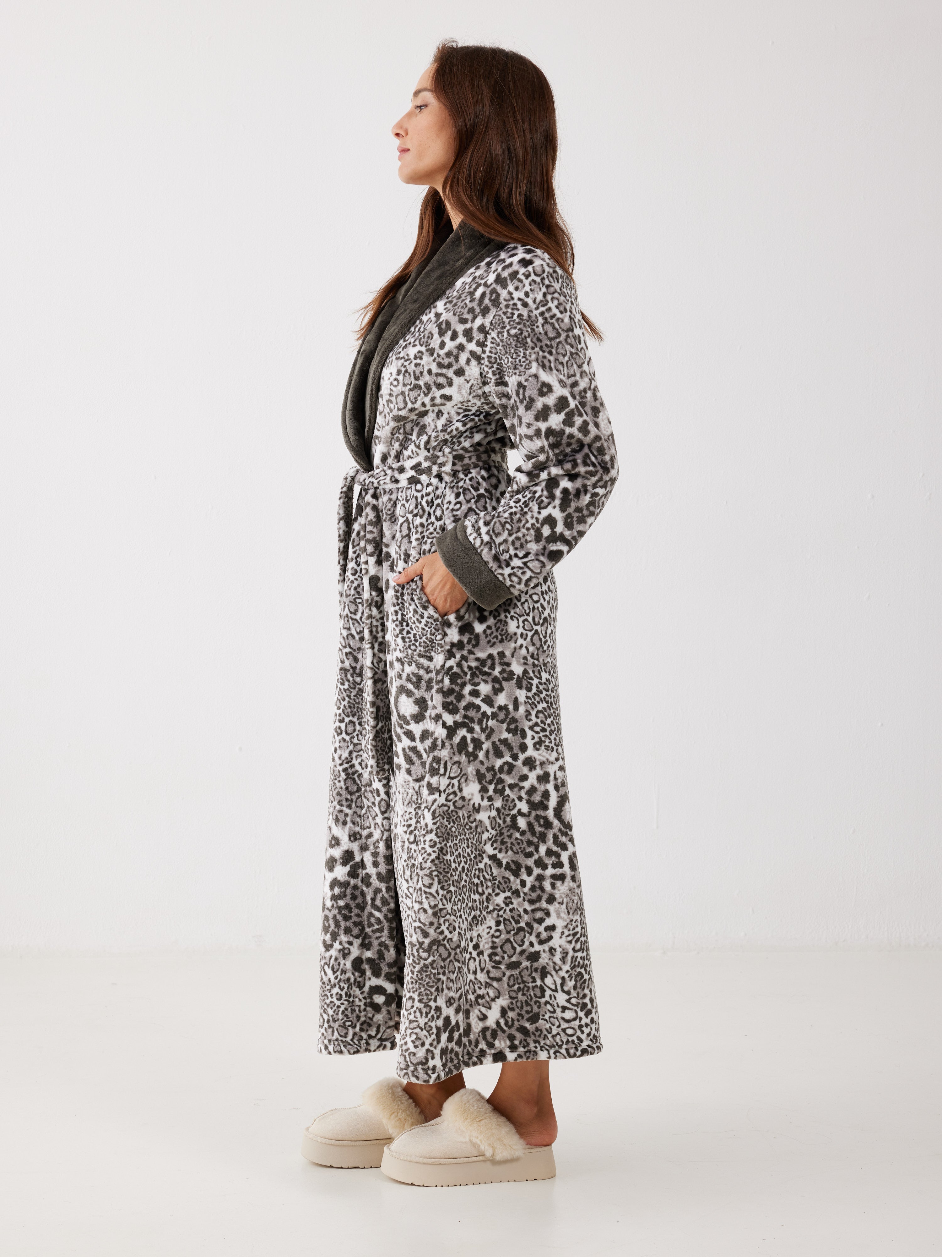 חלוק מנומר פלאפי - אפור