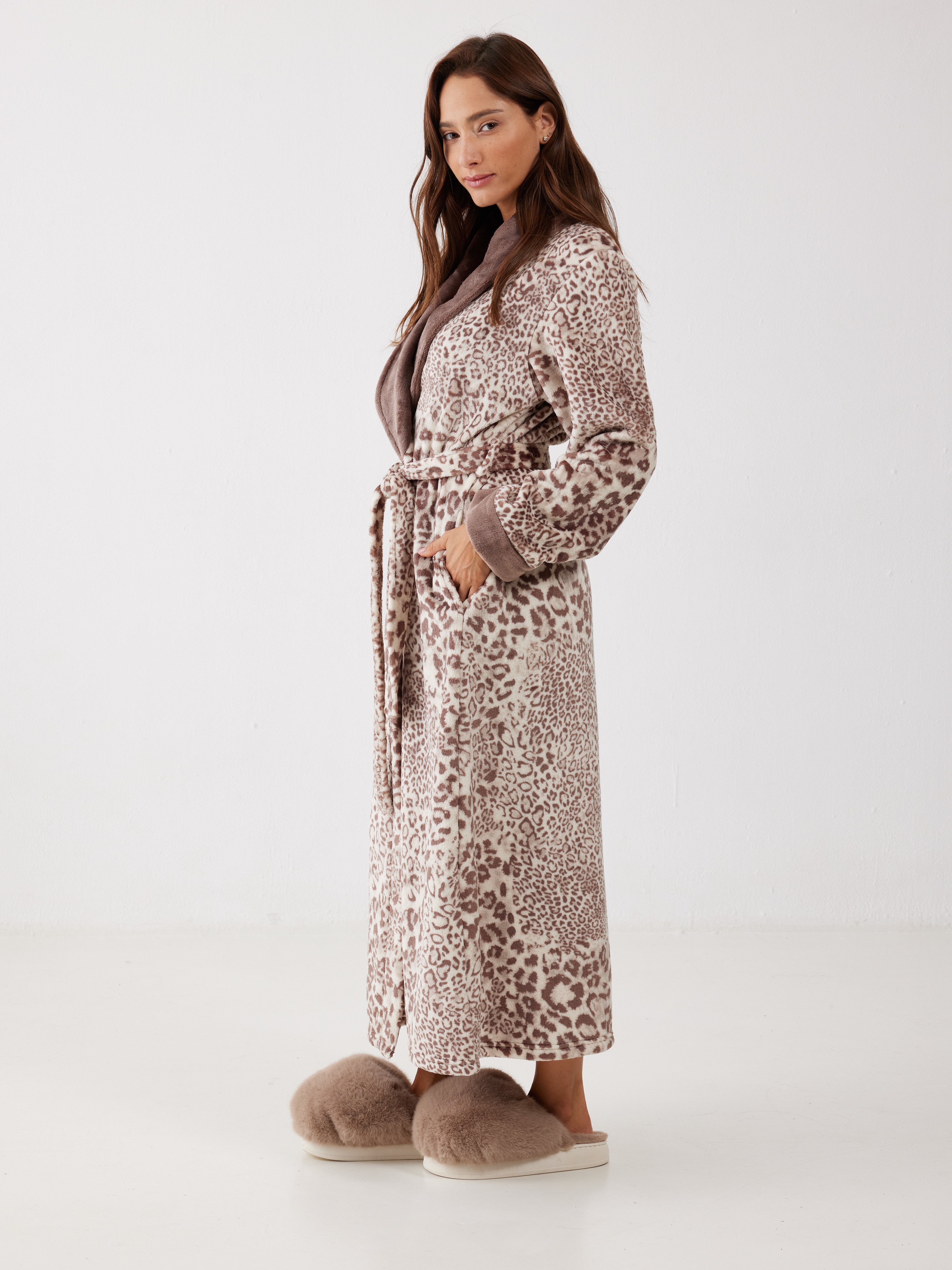 חלוק מנומר פלאפי - חום