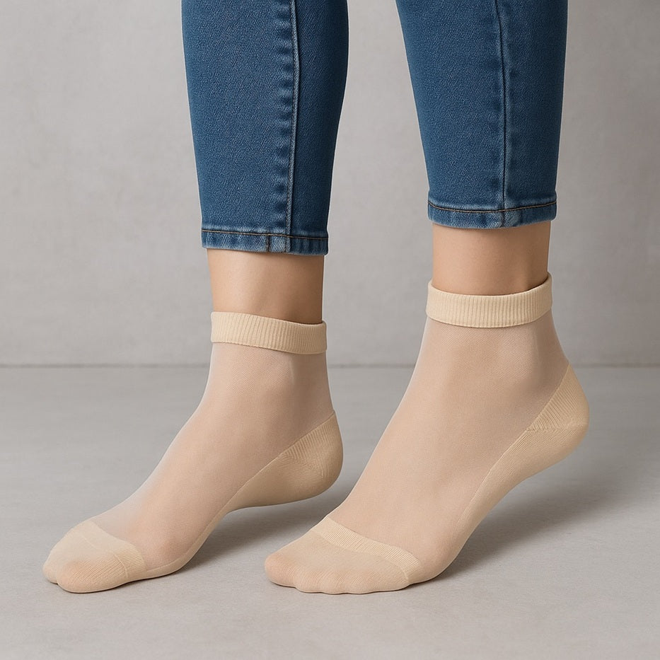 שני זוגות גרבי קרסוליות שקופות - גוף