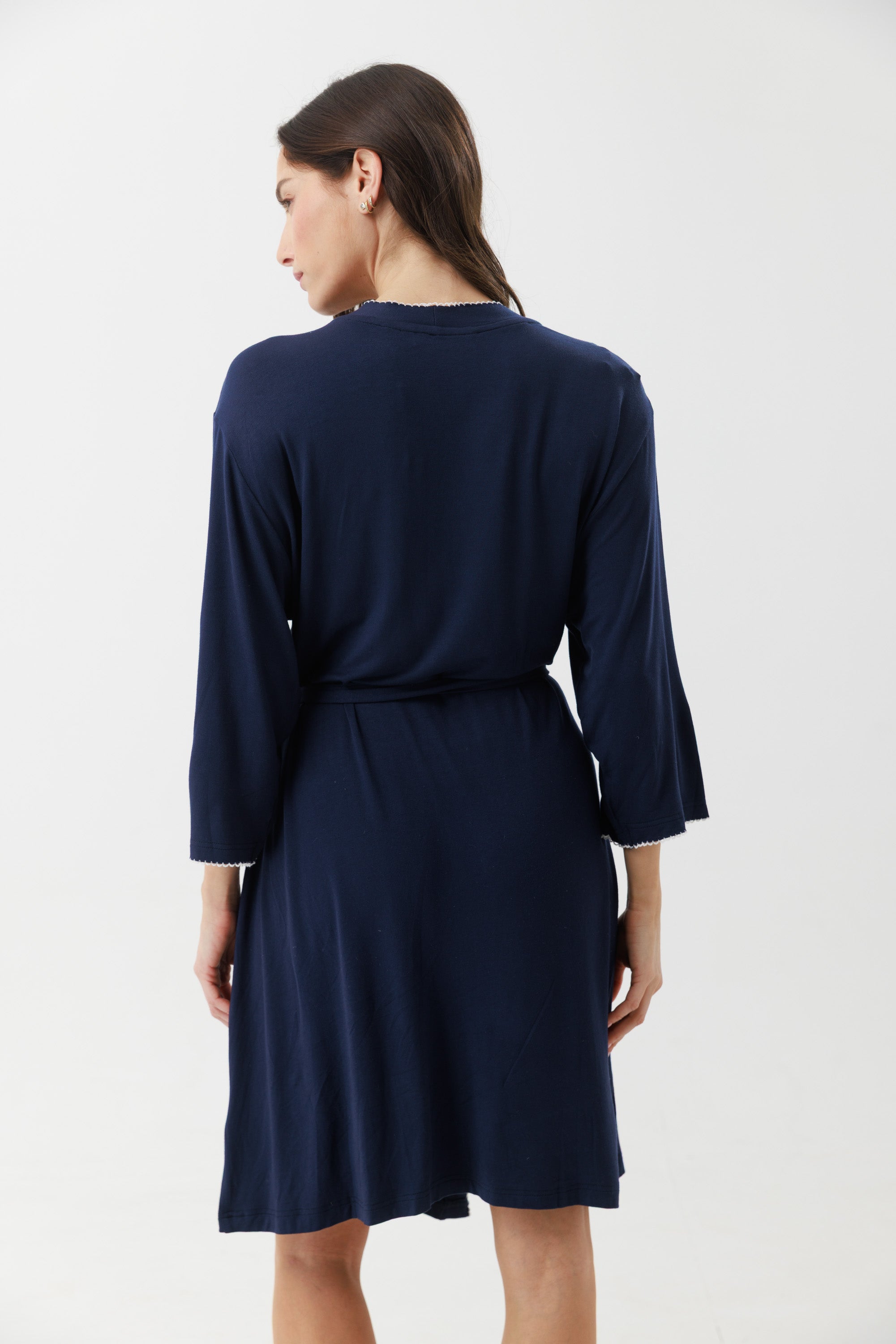 חלוק ויסקוזה - כחול נייבי