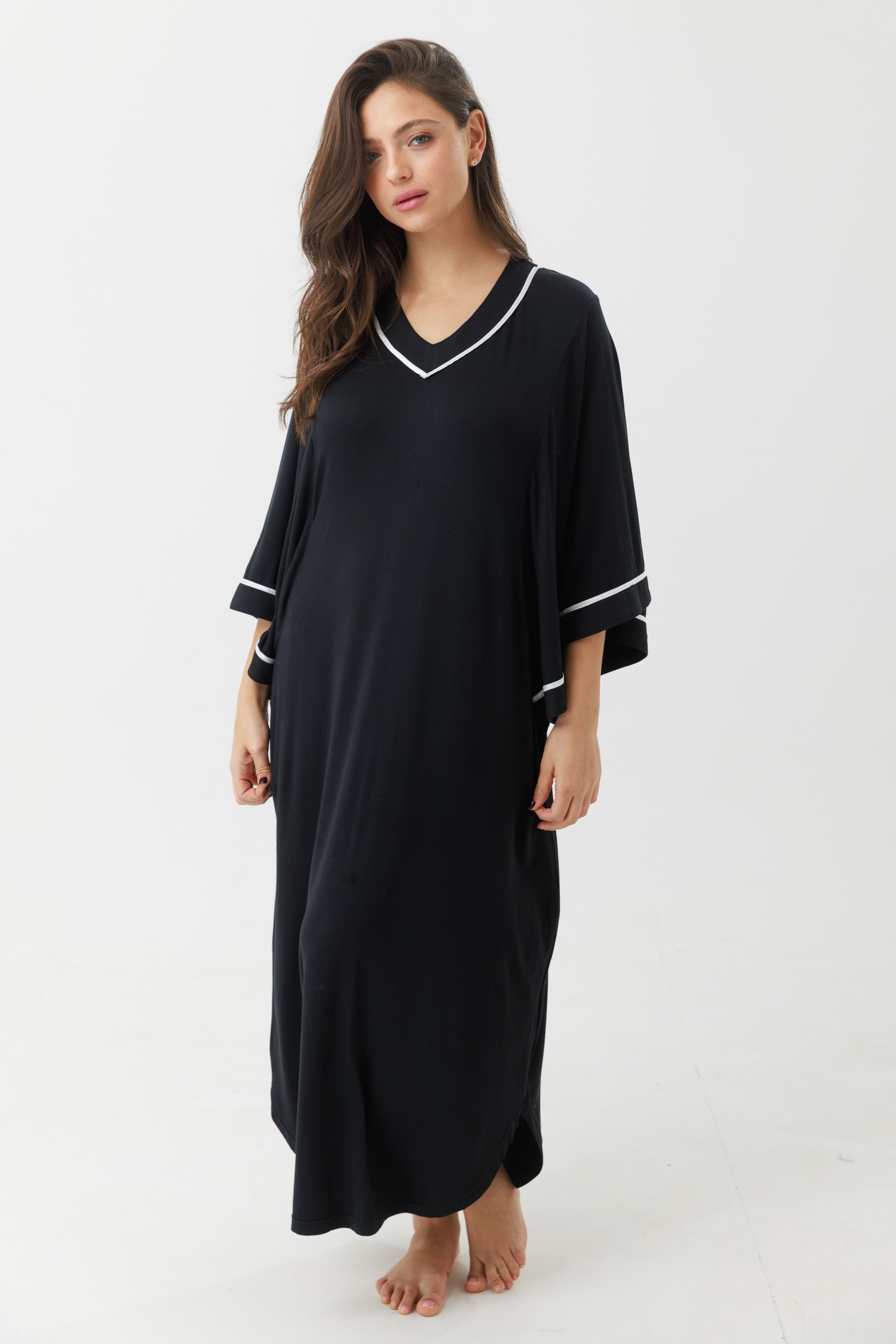 כותונת עטלף ויסקוזה - שחור