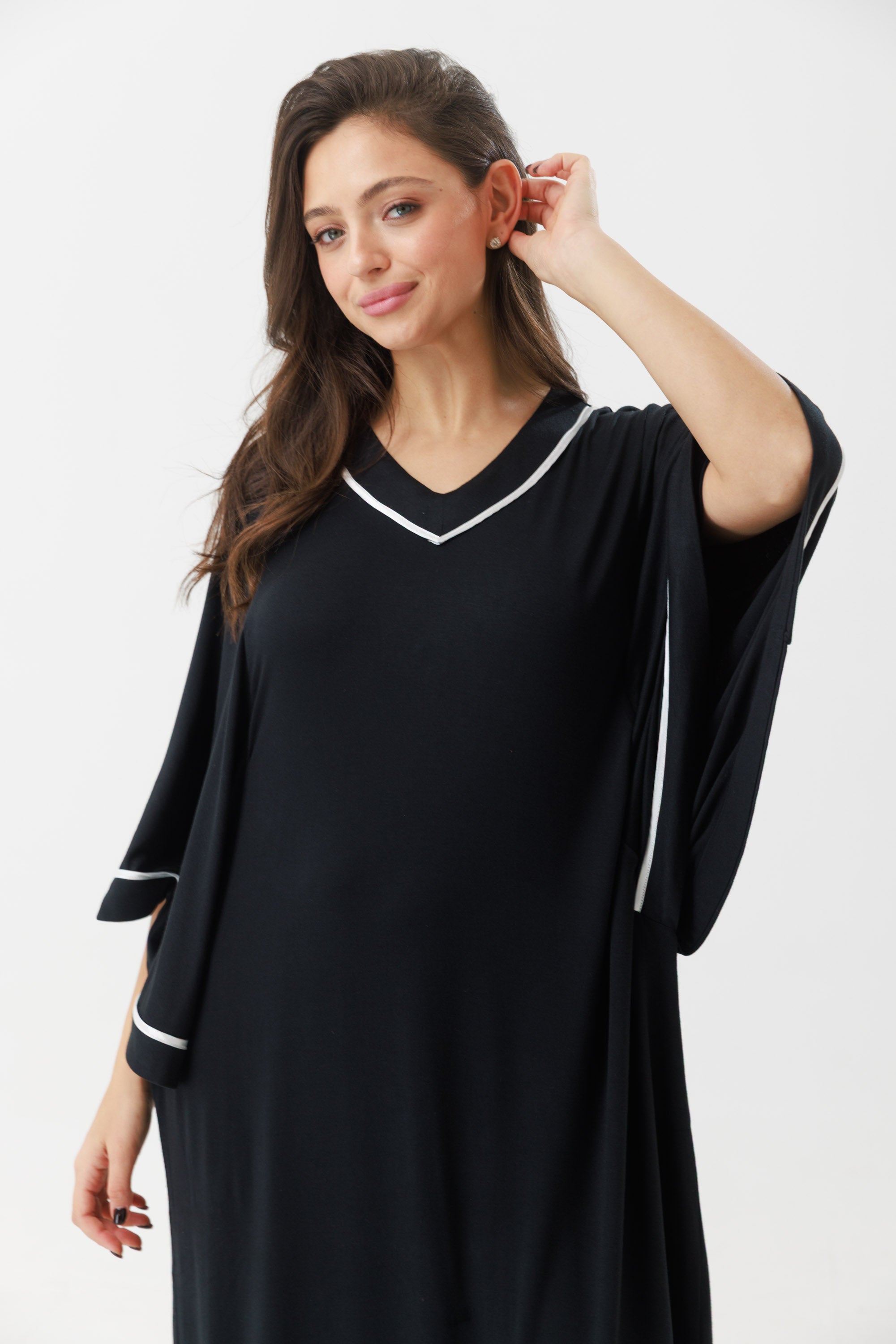 כותונת עטלף ויסקוזה - שחור