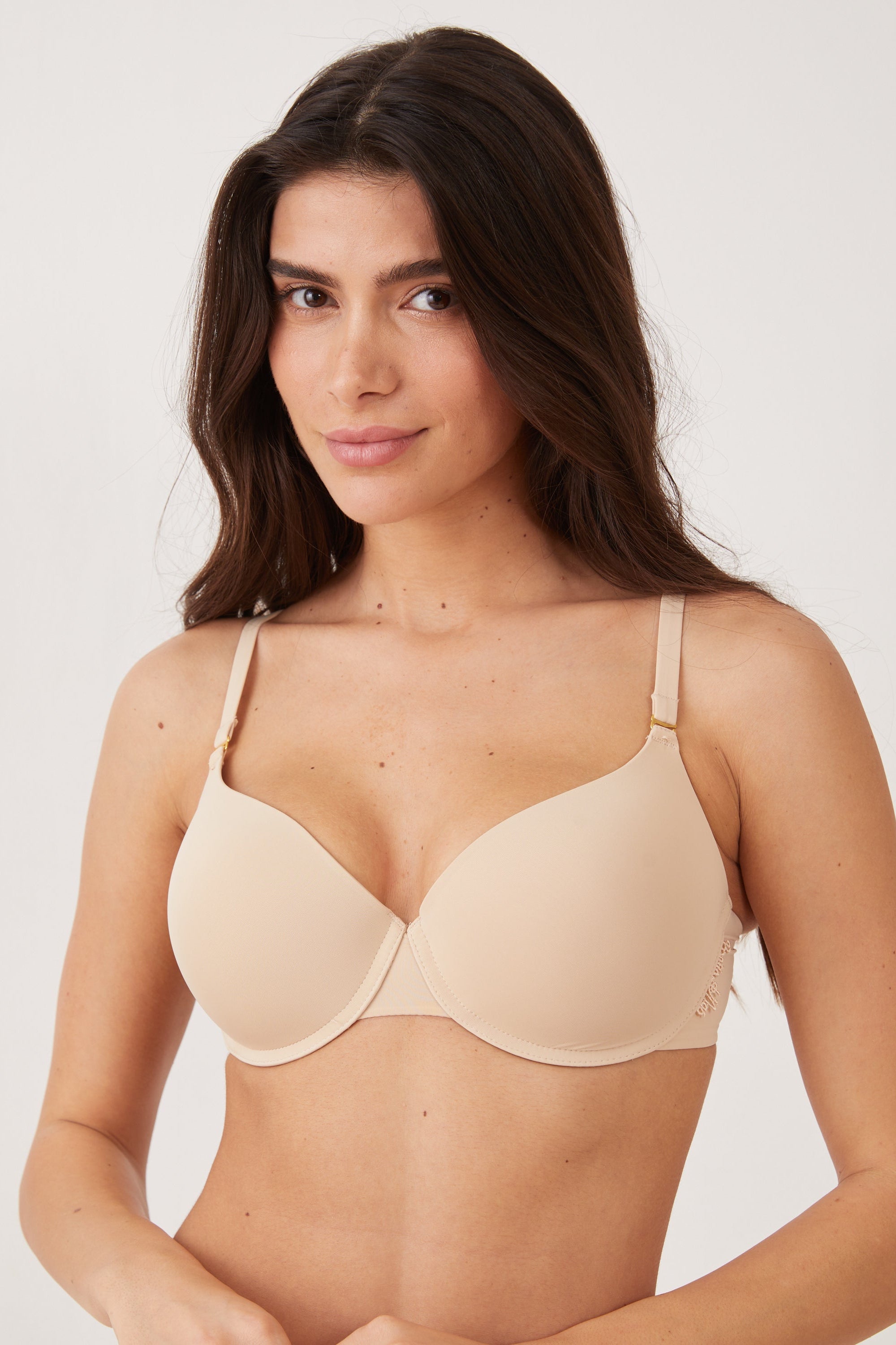 חזיית ממורי פוש אפ חלקה צבע בז Memory Smart Bra