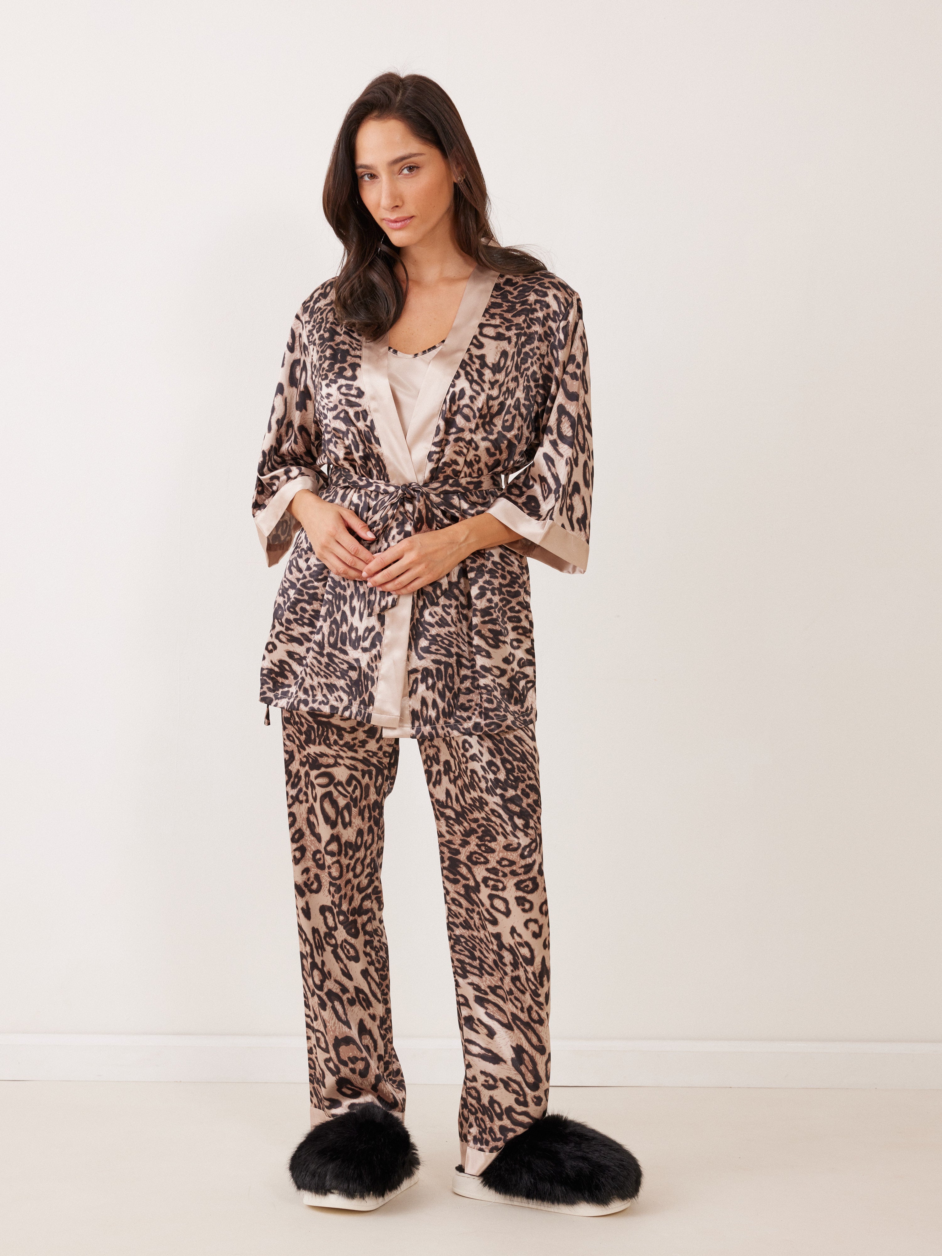 חליפת קימנו 3 חלקים מודפס - מנומר