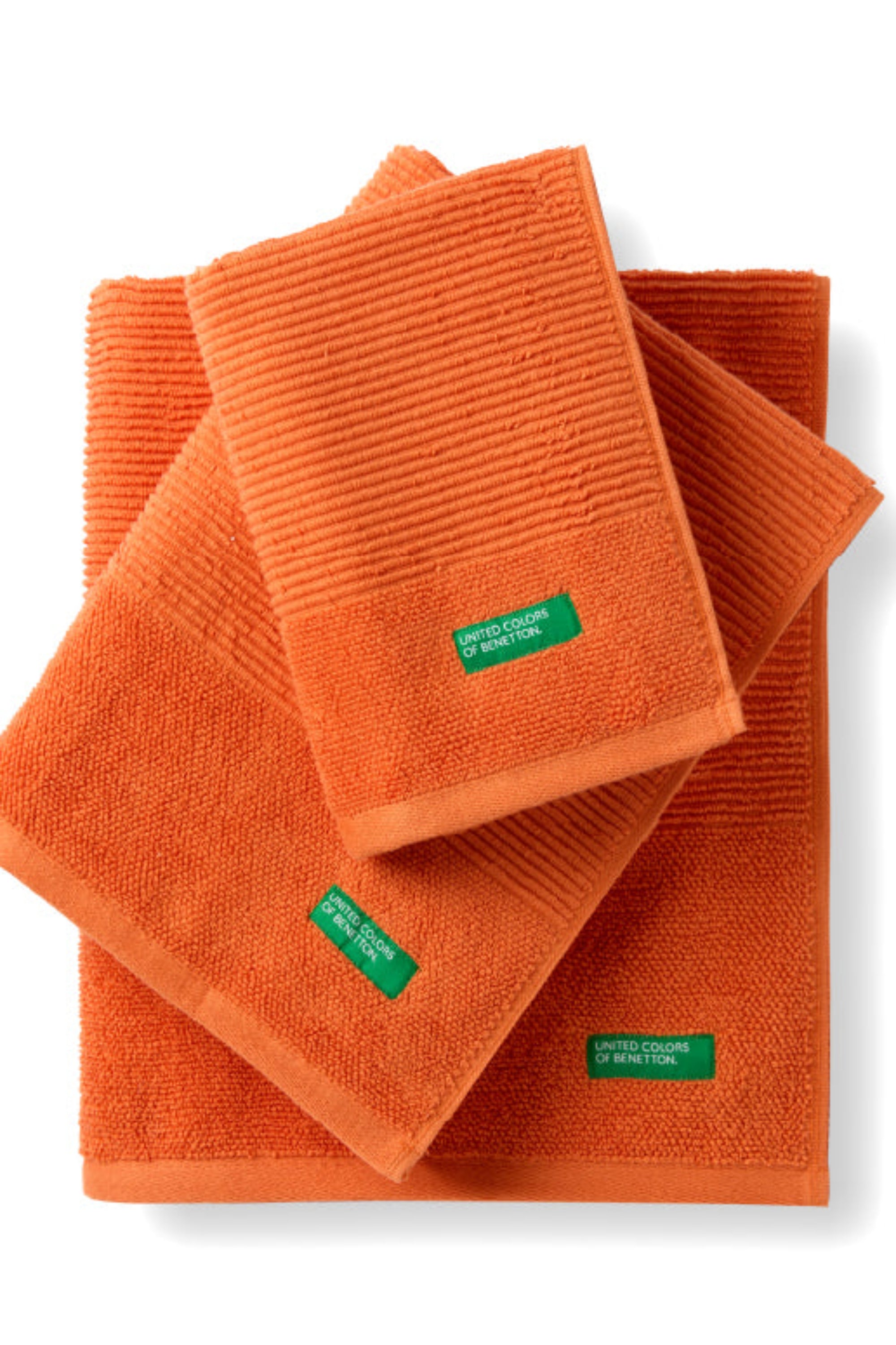 Benetton RIBS, מגבות פנים כותנה פרימיום - כתום