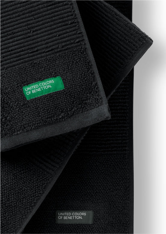 Benetton RIBS, מגבות גוף כותנה פרימיום - שחור