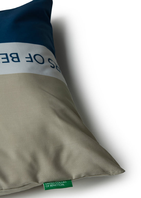 Exclusive Benetton ,סט מצעים זוגי 180/200 - דו-צדדיים -פטרול/אבן