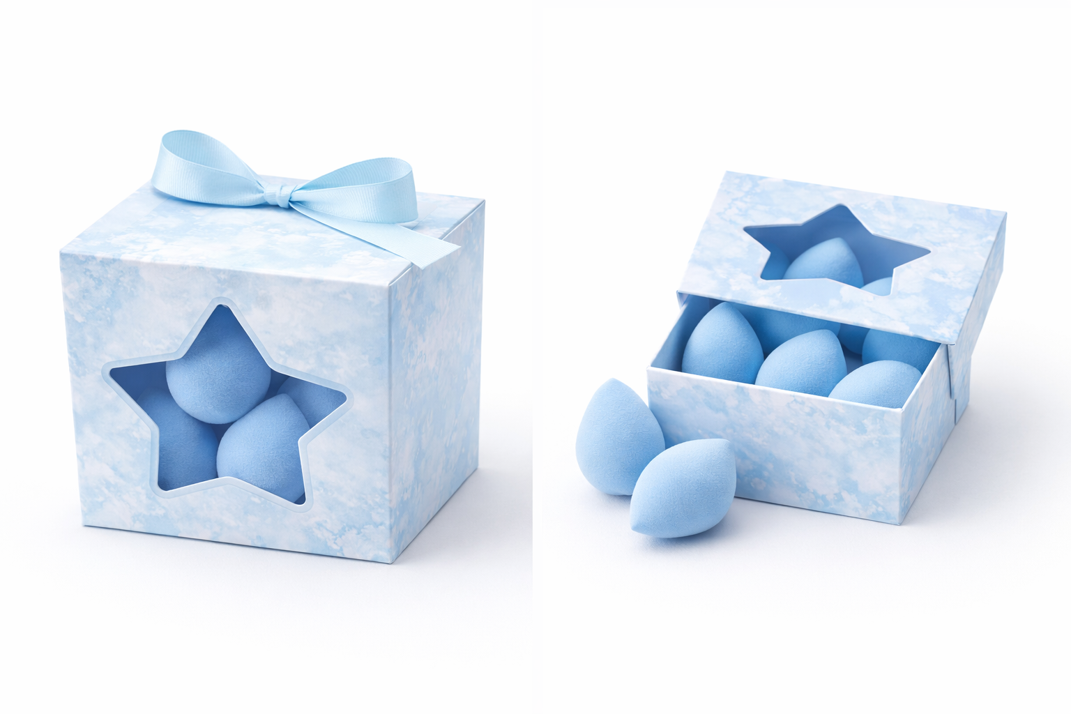 מארז 12 ספוגיות איפור - צבע יינתן לפי מלאי זמין