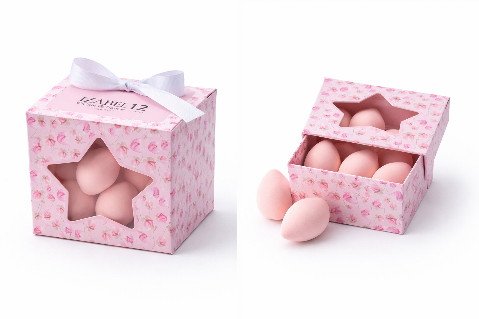 מארז 12 ספוגיות איפור - צבע יינתן לפי מלאי זמין