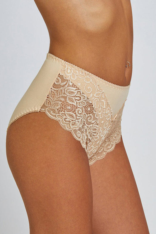 תחתון מקסי בשילוב תחרה - בז