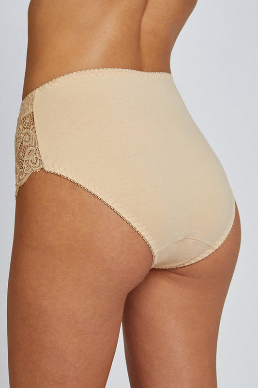 תחתון מקסי בשילוב תחרה - בז